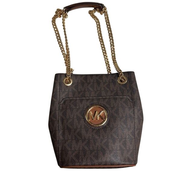 Michael Kors Samira Medium Chain Bucket Messenger Bag - Picture 1 of 9